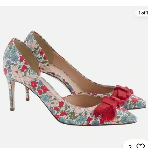 J. Crew Colette Bow Pumps in Liberty Poppy & Daisy - Picture 3 of 10